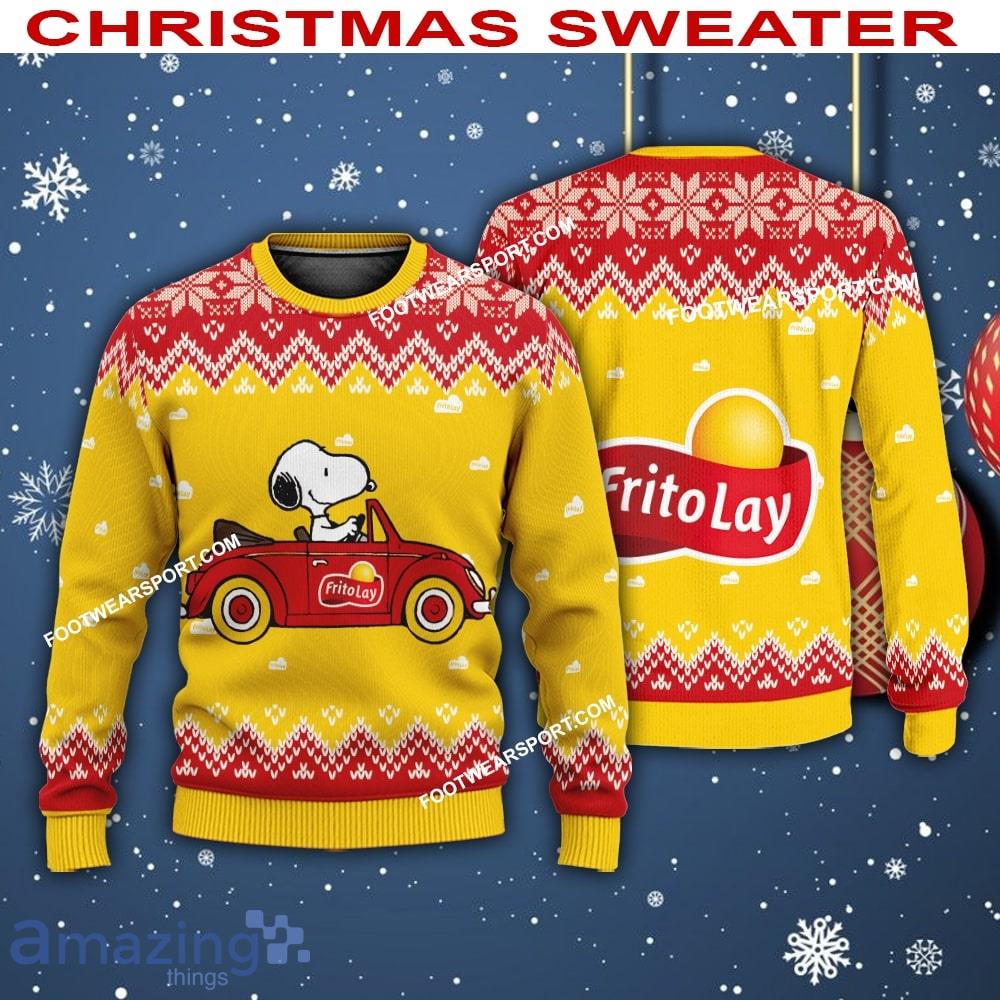 Frito Lay Snoopy Driving A Car Christmas Sweater AOP For Men Women image Frito Lay Snoopy Driving A Car Christmas Sweater AOP For Men Women - Frito Lay Snoopy Driving A Car Christmas Sweater AOP For Men Women