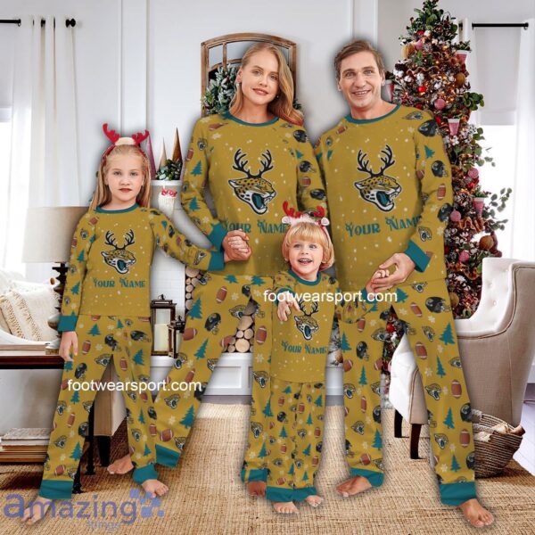 Fun Reindeer Logo Jacksonville Jaguar Christmas Family Pajamas Set For Men Women Kids - Fun Reindeer Logo Jacksonville Jaguar Christmas Family Pajamas Set For Men Women Kids