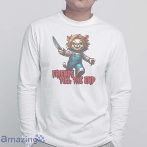 Funny Cat Friends Till the End Relaxed T-Shirt - White Sweatshirt