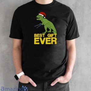 Funny Christmas Dinosaur Shirt, Funny Christmas Gift T Shirt, Dinosaur Santa Holiday Shirt - Black Unisex T-Shirt