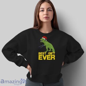 Funny Christmas Dinosaur Shirt, Funny Christmas Gift T Shirt, Dinosaur Santa Holiday Shirt - Sweatshirt