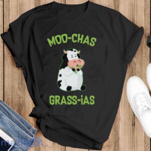 Funny Cow Shirt, Moo Chas Grass-ias, Cow Lover Tee - Black T-Shirt