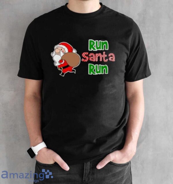 Funny Run Santa Run Christmas Gift Holiday 5k Running Gift Premium T-Shirt - Black Unisex T-Shirt