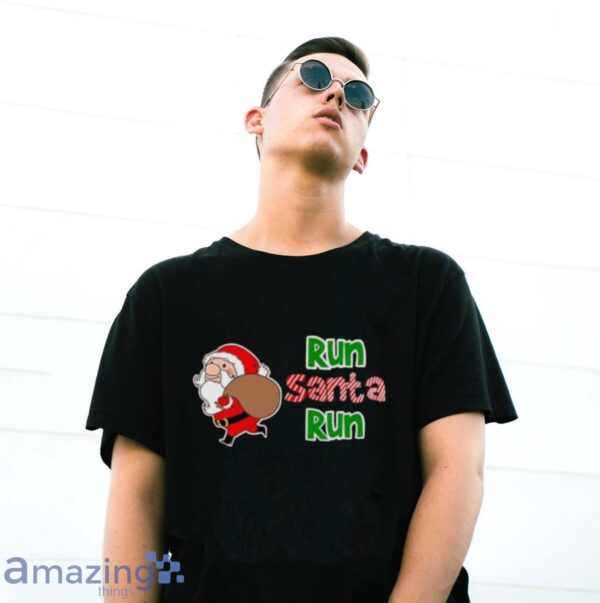 Funny Run Santa Run Christmas Gift Holiday 5k Running Gift Premium T-Shirt - G500 Gildan T-Shirt