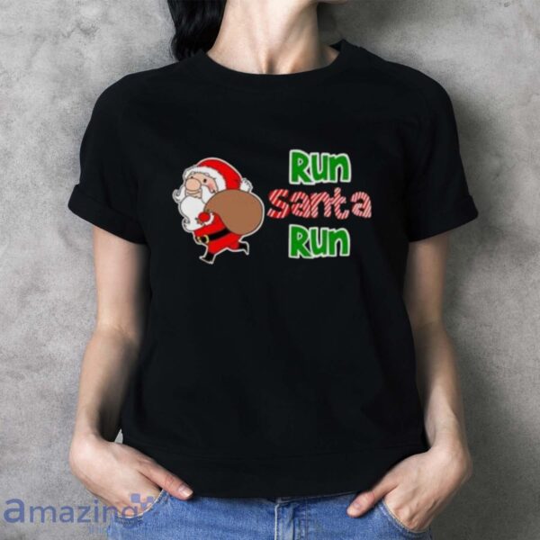 Funny Run Santa Run Christmas Gift Holiday 5k Running Gift Premium T-Shirt - Ladies T-Shirt