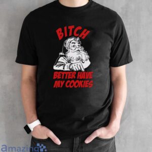 Funny Santa Claus Shirt for Men, Funny Christmas Santa Cookies Shirt - Black Unisex T-Shirt