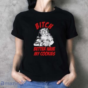 Funny Santa Claus Shirt for Men, Funny Christmas Santa Cookies Shirt - Ladies T-Shirt