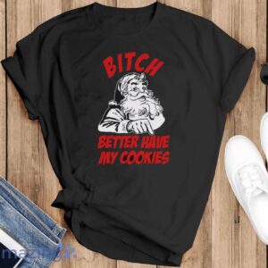 Funny Santa Claus Shirt for Men, Funny Christmas Santa Cookies Shirt - Black T-Shirt