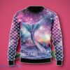Galaxy Mermaid Tail Ugly 3D Sweater Unique Gift