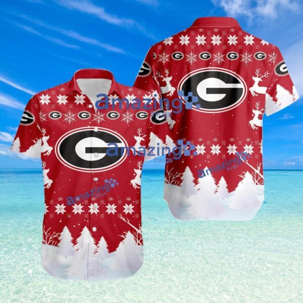 Georgia Bulldogs NCAA Logo Sport Christmas Pattern Hawaiian Shirt Product Photo 1