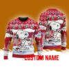 Georgia Bulldogs NCAA Snoopy Cute Christmas Ugly Sweater 3D Gift For Fans Custom Name
