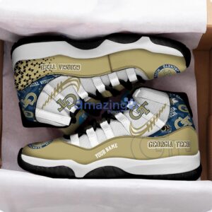 Georgia Tech Yellow Jackets Air Jordan 11 Sneakers Custom Name Sport Team Shoes For Men And Women Product Photo 2