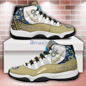 Georgia Tech Yellow Jackets Air Jordan 11 Sneakers Custom Name Sport Team Shoes For Men And Women Product Photo 1