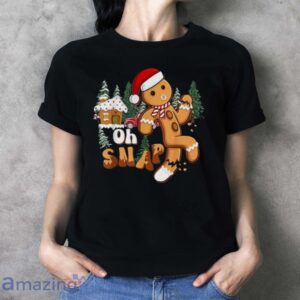 Gingerbread Man Oh Snap Funny Christmas Cookie Baking Team T-Shirt - Ladies T-Shirt