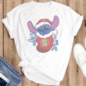 Green Bay Packers Christmas Stitch In The Sock Funny Christmas NFL T-Shirt - T-SHIRT FLAT