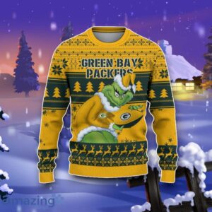 Green Bay Packers Grinch Ugly Christmas 3D Sweater Impressive Gift Product Photo 2