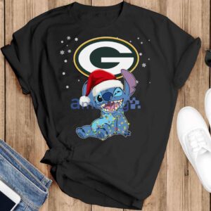 Green Bay Packers NFL Stitch Merry Christmas T Shirt Product Photo 2