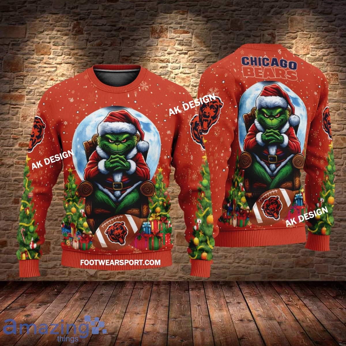 Grinch Christmas Chicago Bears Hoodie AOP, Tshirt, 3D Sweater image Grinch Christmas Chicago Bears Hoodie AOP, Tshirt, 3D Sweater - Grinch Christmas Chicago BearsHoodie AOP, Tshirt, 3D Sweater AOP Photo 3