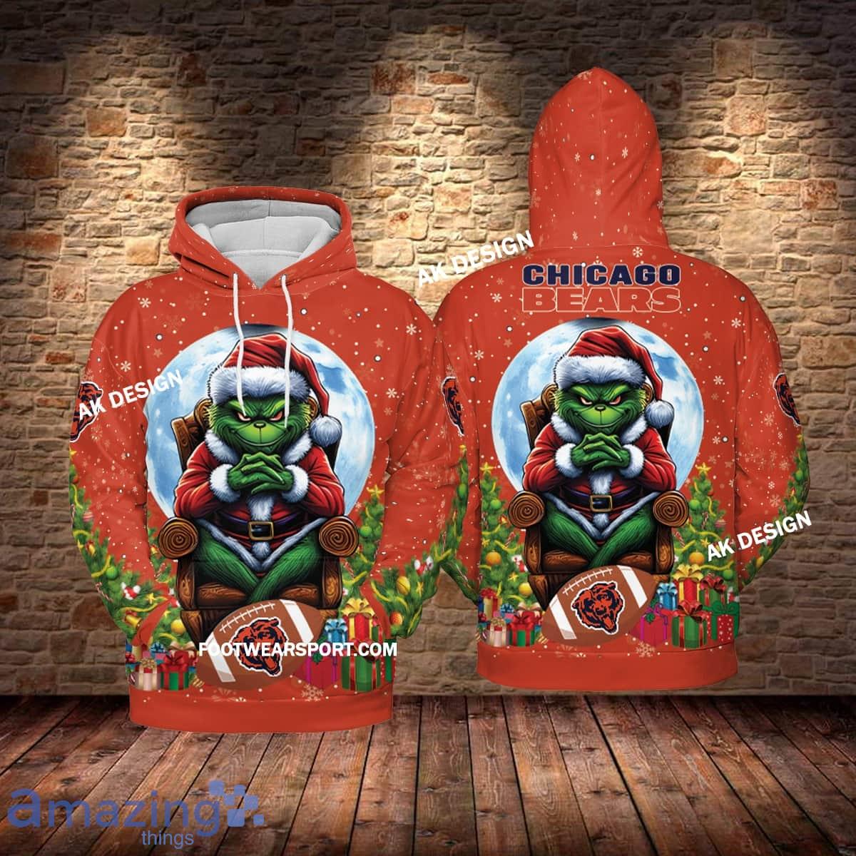 Grinch Christmas Chicago Bears Hoodie AOP, Tshirt, 3D Sweater image Grinch Christmas Chicago Bears Hoodie AOP, Tshirt, 3D Sweater - Grinch Christmas Chicago BearsHoodie AOP, Tshirt, 3D Sweater AOP Photo 1