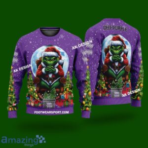 Grinch Christmas Deep Purple Band Logo 3D Hoodie, 3D TShirt, Ugly Sweater Gift Holidays - Deep Purple Band King Grinch Christams 3D Sweater Photo 3