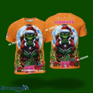 Grinch Christmas Dunkin’ Donuts Logo 3D Hoodie, 3D Shirt, Sweater AOP Gift Christmas - Dunkin’ Donuts King Grinch Christams 3D Shirt Photo 2