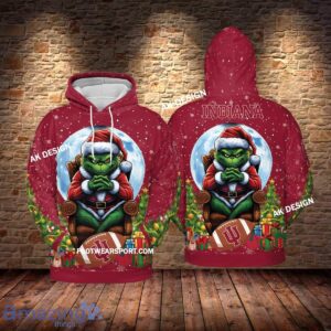 Grinch Christmas Indiana Hoosiers Hoodie AOP, Tshirt, 3D Sweater - Grinch Christmas Indiana HoosiersHoodie AOP, Tshirt, 3D Sweater AOP Photo 1