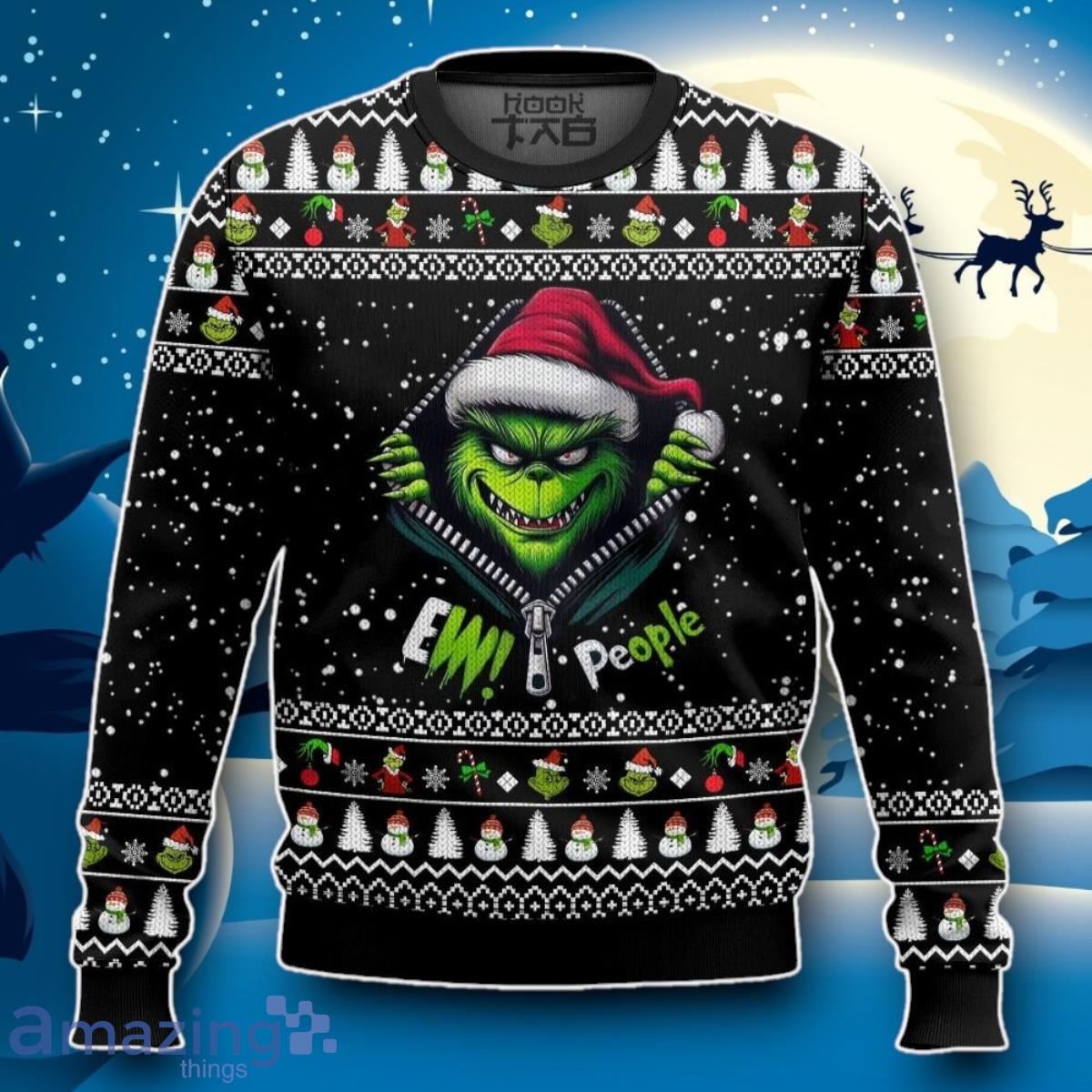 Grinch Ew People Ugly 3D Sweater Impressive Gift image Grinch Ew People Ugly 3D Sweater Impressive Gift Product Photo 1