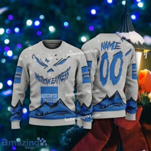 Grinch Face American Express Christmas 3D Hoodie AOP Sweater For Adult Custom Number And Name - American Express Christmas 3D Sweater For Men Women