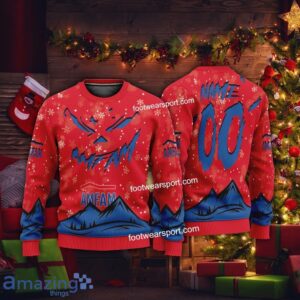Grinch Face Amfam Christmas 3D Hoodie AOP Sweater For Fans Custom Number And Name - Amfam Christmas 3D Sweater For Men Women