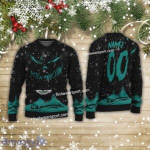 Grinch Face Aston Martin Car Racing Christmas 3D Hoodie AOP Sweater Gift Holidays Custom Number And Name - Aston Martin Car Racing Christmas 3D Sweater For Men Women