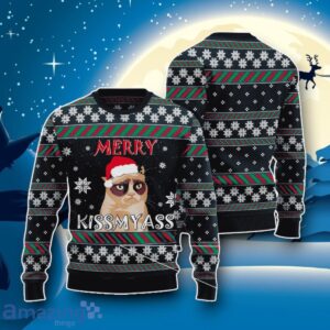 Grumpy Cat Kissmyass Funny Ugly 3D Sweater Impressive Gift image Grumpy Cat Kissmyass Funny Ugly 3D Sweater Impressive Gift Product Photo 2