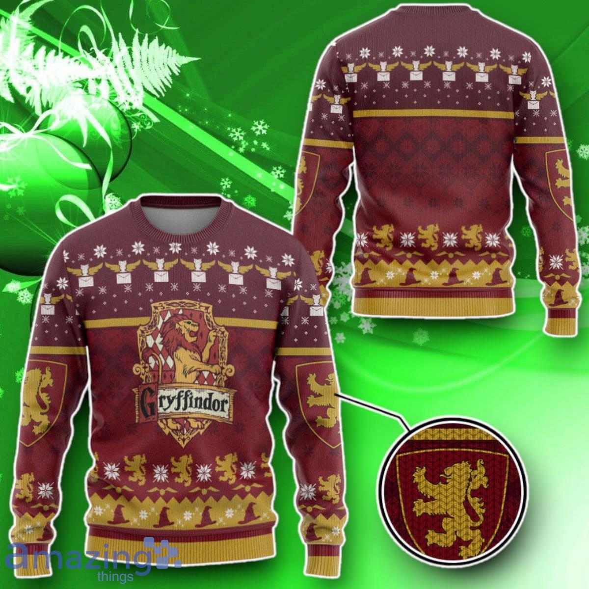 Gryffindor Ugly Christmas Custom Ugly Sweater Impressive Gift image Gryffindor Ugly Christmas Custom Ugly Sweater Impressive Gift Product Photo 2