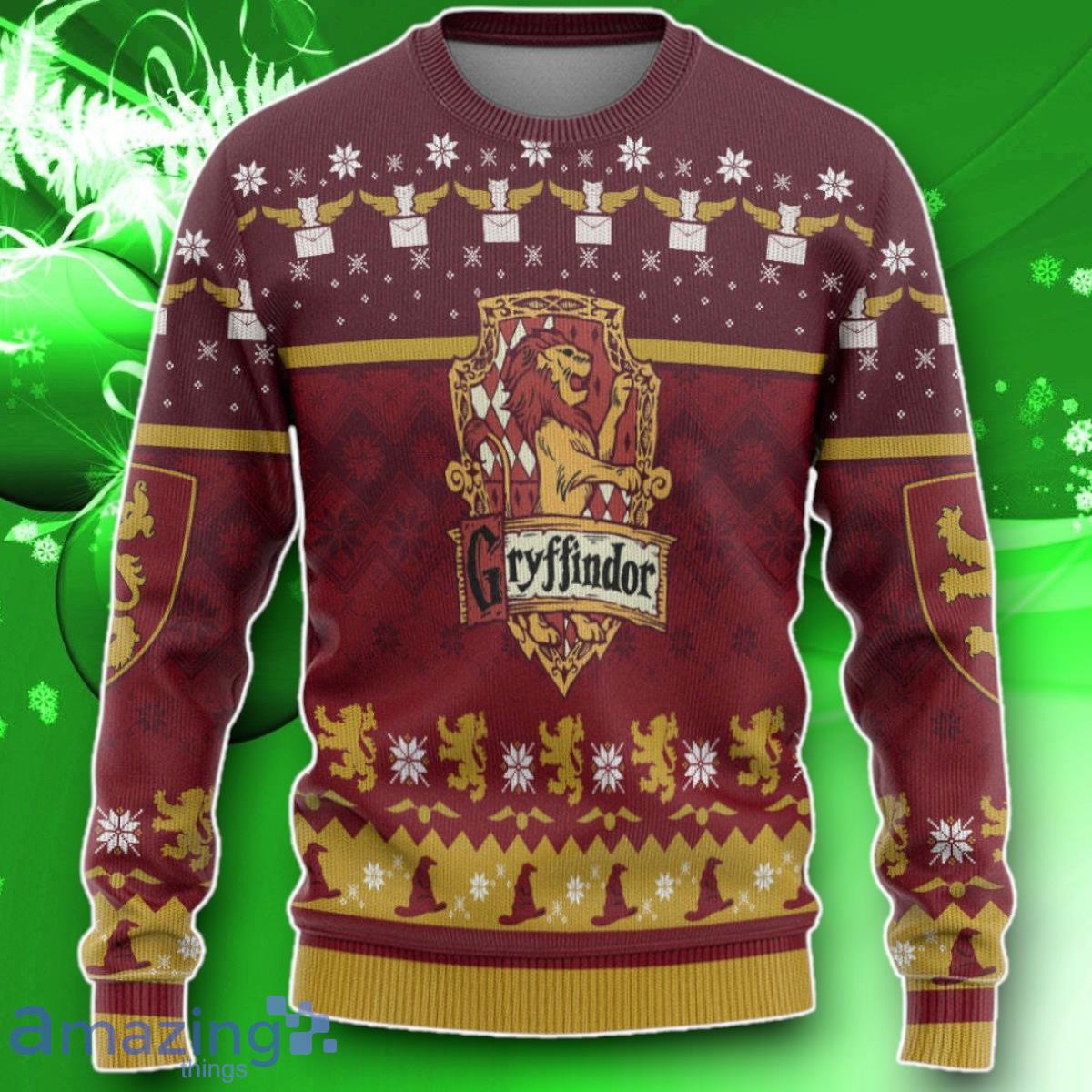 Gryffindor Ugly Christmas Custom Ugly Sweater Impressive Gift image Gryffindor Ugly Christmas Custom Ugly Sweater Impressive Gift Product Photo 1