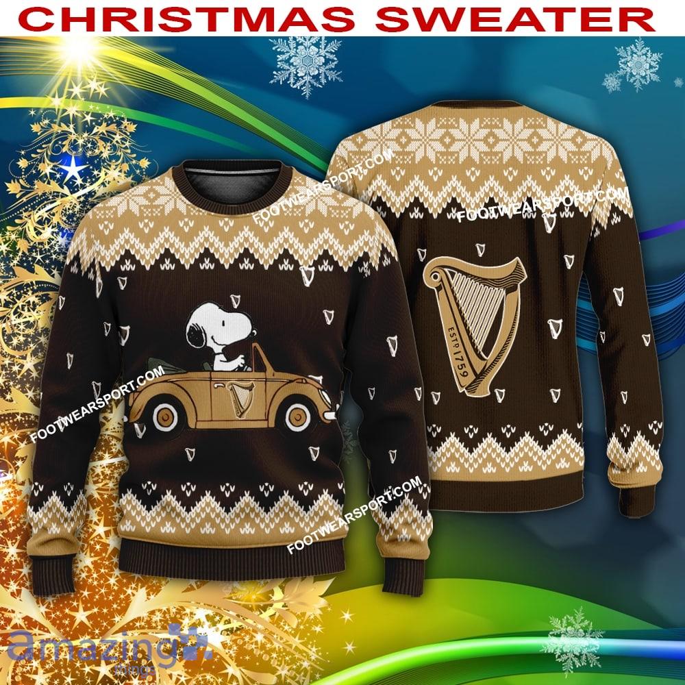 Guinness Beer Snoopy Driving A Car Christmas 3D Sweater For Men Women image Guinness Beer Snoopy Driving A Car Christmas 3D Sweater For Men Women - Guinness Beer Snoopy Driving A Car Christmas 3D Sweater For Men Women