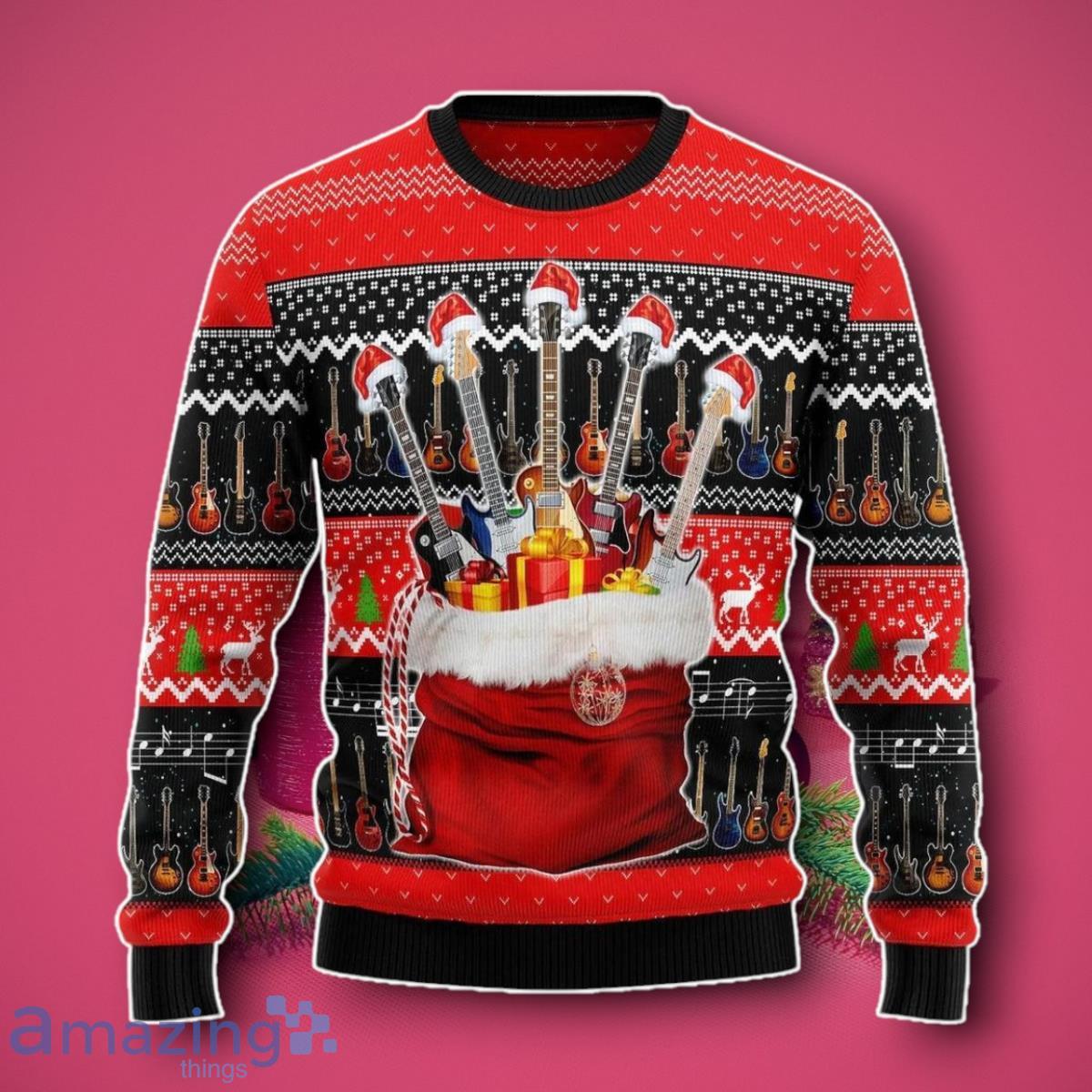 Guitars Xmas Ugly 3D Sweater Unique Gift image Guitars Xmas Ugly 3D Sweater Unique Gift Product Photo 1