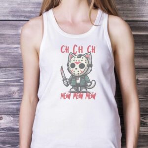 HALLOWEEN CAT SWEATSHIRT - Vintage Cat Sweatshirt - White Ladies Tank Top