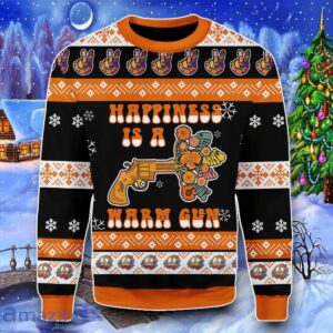 Happiness Is A Warm Gun Ugly Christmas 3D Sweater Impressive Gift Product Photo 1