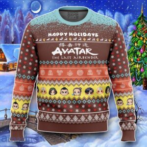 Happy Holidays Avatar The Last Airbender Ugly Christmas 3D Sweater Impressive Gift Product Photo 1