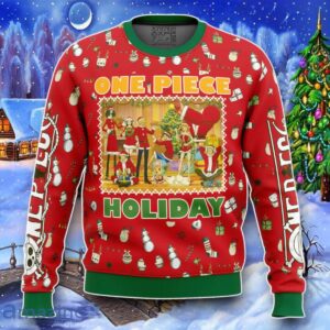 Happy Holidays OP Pirates Ugly Christmas 3D Sweater Impressive Gift Product Photo 1