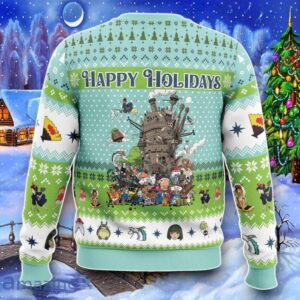 Happy Holidays Studio Ghibli Ugly Christmas 3D Sweater Impressive Gift Product Photo 2