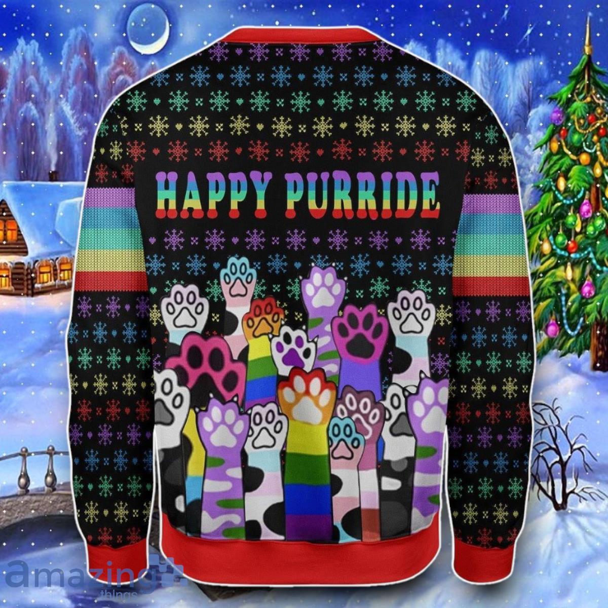 Happy Purride LGBT Christmas Sweater Impressive Gift image Happy Purride LGBT Christmas Sweater Impressive Gift Product Photo 2