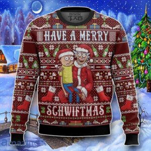 Have A Merry Schwiftmas Rick And Morty Ugly Sweater Impressive Gift Product Photo 1