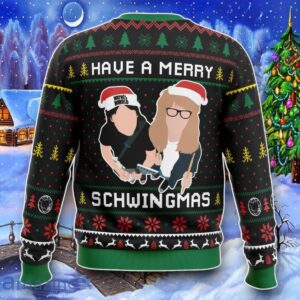 Have A Merry Schwingmas Wayne’s World Ugly Christmas 3D Sweater Impressive Gift Product Photo 2