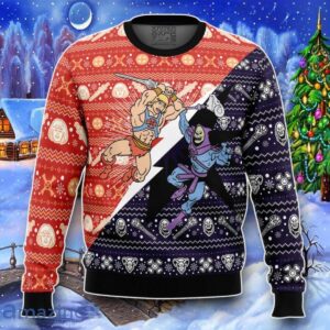 He-Man Vs. Skeletor Ugly Christmas 3D Sweater Impressive Gift Product Photo 1