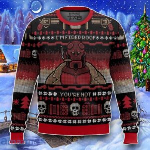 Hellboy Fireproof Christmas Ugly Sweater Impressive Gift Product Photo 1