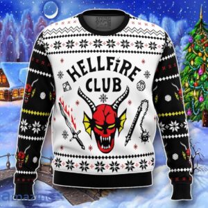 HellFire Club Stranger Things Ugly Christmas 3D Sweater Impressive Gift Product Photo 1