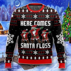 Here Comes Santa Floss Santa Claus Ugly Sweater Impressive Gift Product Photo 1