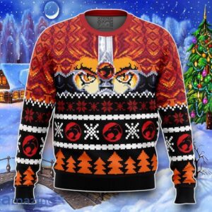 Ho Ho Hooo Holiday Thundercats Ugly Christmas 3D Sweater Impressive Gift Product Photo 1