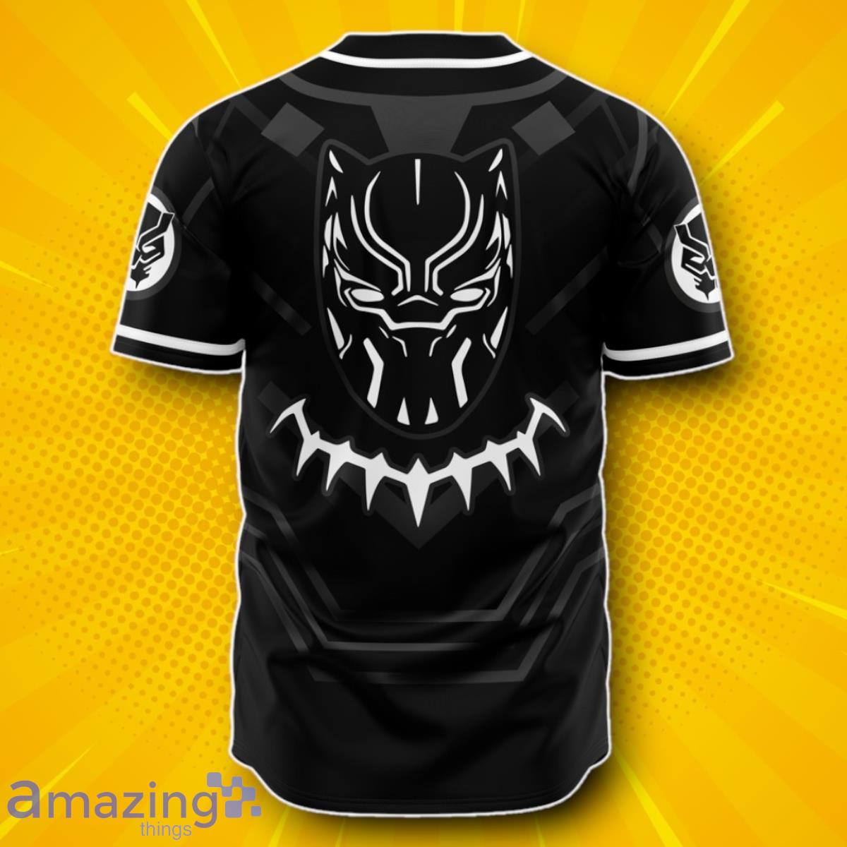 Hooktab 3D Printed Black Panther Marvel Men’s Short Sleeve Baseball Jersey Unique Gift image Hooktab 3D Printed Black Panther Marvel Men’s Short Sleeve Baseball Jersey Unique Gift Product Photo 2