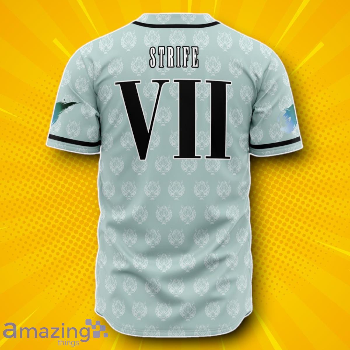 Hooktab 3D Printed Cloud Strife Final Fantasy 7 Men’s Short Sleeve Baseball Jersey Unique Gift image Hooktab 3D Printed Cloud Strife Final Fantasy 7 Men’s Short Sleeve Baseball Jersey Unique Gift Product Photo 2